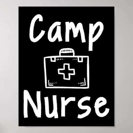 Kampverpleegster EHBO-kit Silhouet Kunst  Poster (Voorkant)