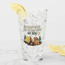 Kampvuren zijn leuker met mijn hond Grappig kamper Glas
