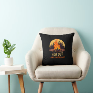 Kampvuur aan Lake Michigan Kussen