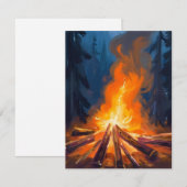 Kampvuur Aquarel Bos Schilderij Bedankkaart (Voorkant / Achterkant)