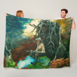 Kampvuur Bergman Adirondacks Winslow Homer  Fleece Deken