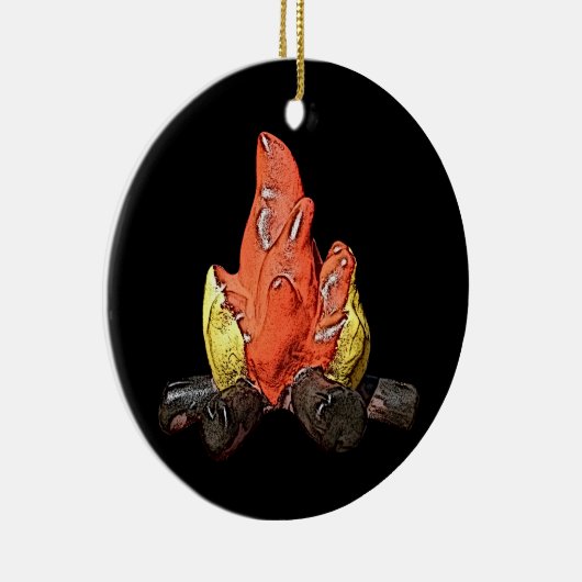 Kampvuur brandend Ornament (Rechts)