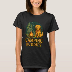 Kampvuur Camping Buddies Hond Schattige Camper Ret T-shirt