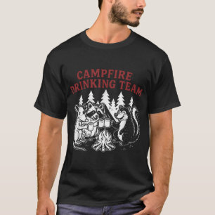 Kampvuur Drink Team Opossum Wasbeer Eekhoorn T-shirt
