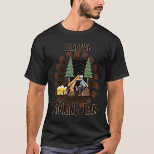 Kampvuur Drinkende Team Sarcastische Spreuken Op T-shirt