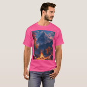 Kampvuur en bergen t-shirt (Voorkant volledig)