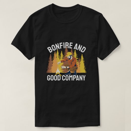 Kampvuur en goed gezelschap t-shirt (Design voorkant)