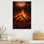 Kampvuur Gedachten | Haardwand Kunst | Poster (Keuken)