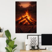 Kampvuur Gedachten | Haardwand Kunst | Poster (Thuiskantoor)