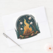 Kampvuur glimlacht vierkante sticker (Envelop)