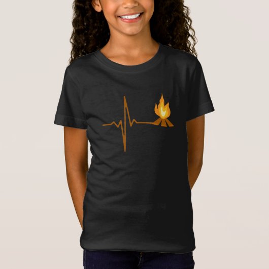 Kampvuur Hartslag Camping T-shirt (Voorkant)