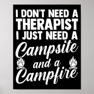 Kampvuur kamperen bos kampeerder poster