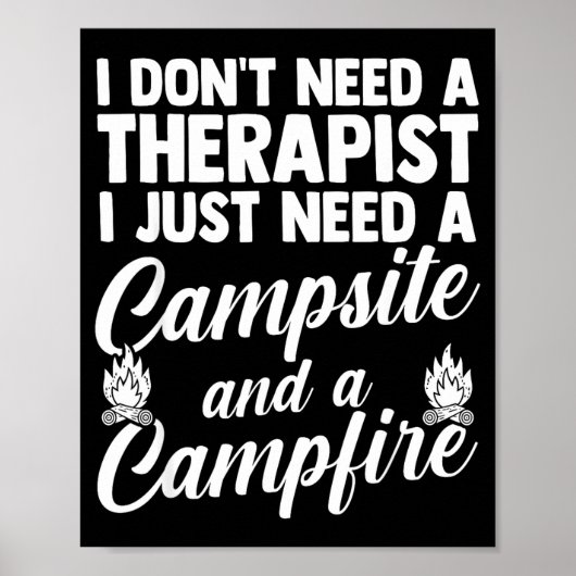 Kampvuur kamperen bos kampeerder poster (Voorkant)
