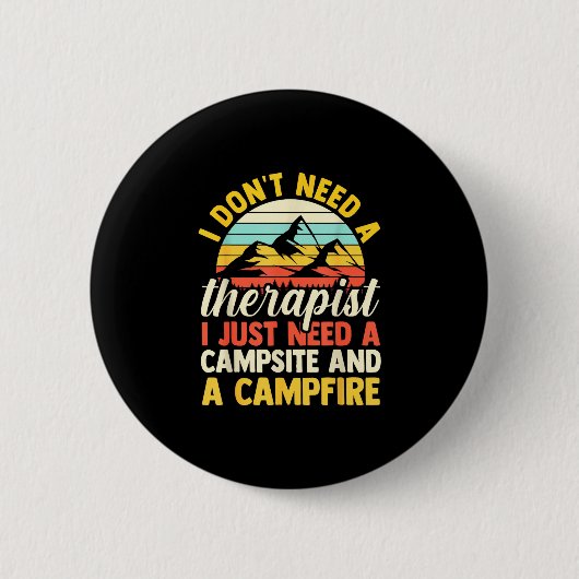 Kampvuur kamperen bos kampeerder ronde button 5,7 cm (Voorkant)