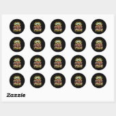 Kampvuur kamperen bos kampeerder ronde sticker (Vel)