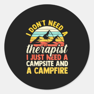 Kampvuur kamperen bos kampeerder ronde sticker