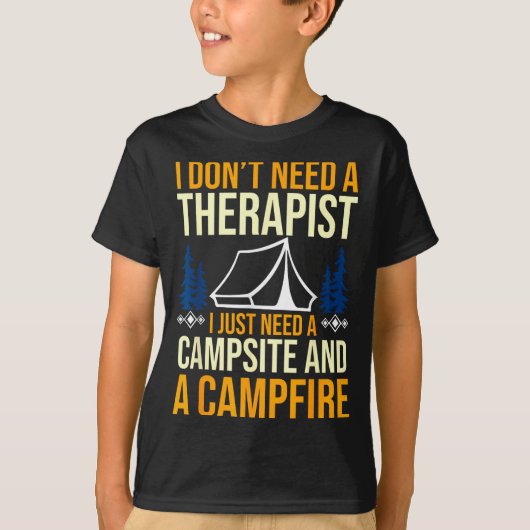 Kampvuur kamperen bos kampeerder t-shirt (Voorkant)