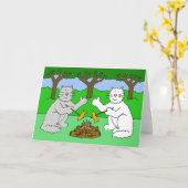 Kampvuur katten missen je terwijl je op kamp bent kaart (Gele Bloem)