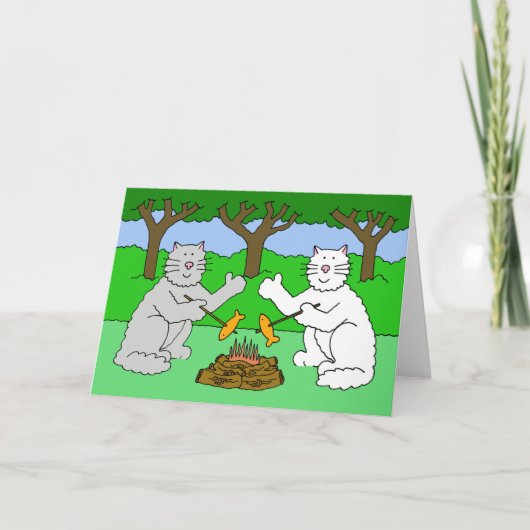 Kampvuur katten missen je terwijl je op kamp bent kaart (Voorkant)