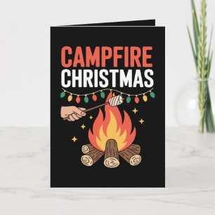 Kampvuur Kerst Marshmallow Roast Vuur Lichtjes Kaart