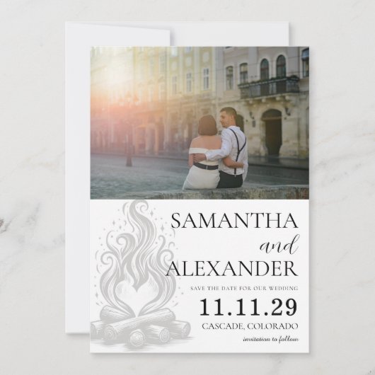 Kampvuur Liefde Save The Date (Voorkant)