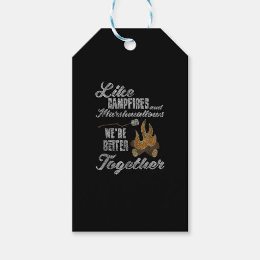 Kampvuur Marshmallows Better Together Vervallen V Cadeaulabel (Voorkant)