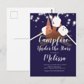 Kampvuur Marshmallows Sterren Camping Buitenfeest Briefkaart (Voorkant / Achterkant)