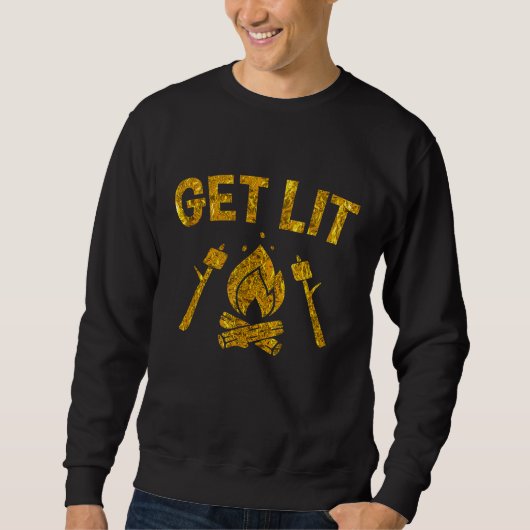 Kampvuur Marshmallows T Smores Get Lit Camping Jo Trui (Voorkant)