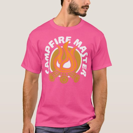 Kampvuur Meester Grappig Kamperen Vuur T-shirt (Voorkant)