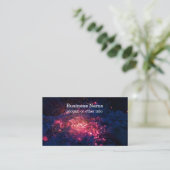 Kampvuur met brandende vezels visitekaartje (Staand voorkant)