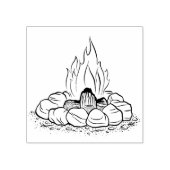 Kampvuur met Rocks Rubber Stamp Rubberstempel (Afrduk)