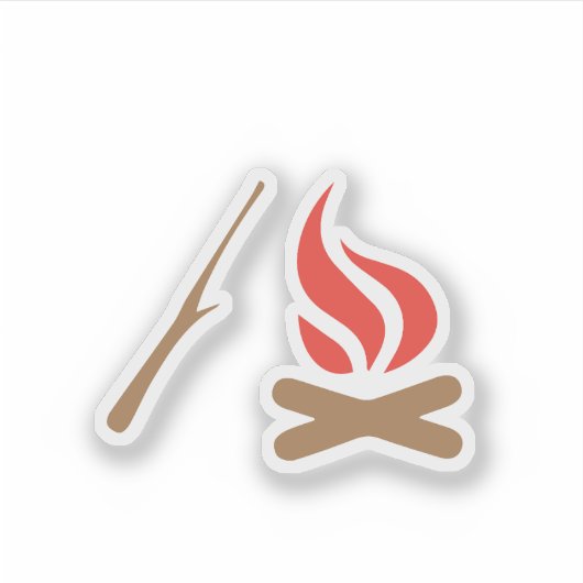 Kampvuur Nachten Sticker (Voorkant)