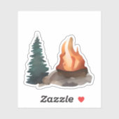 Kampvuur onder de dennen sticker (Vel)