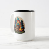 Kampvuur Plezier voor uw draden Tweekleurige Koffiemok (Voorkant links)