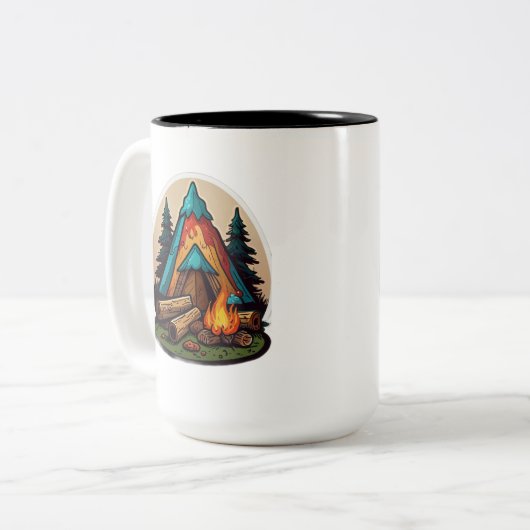 Kampvuur Plezier voor uw draden Tweekleurige Koffiemok (Voorkant links)