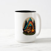 Kampvuur Plezier voor uw draden Tweekleurige Koffiemok (Voorkant rechts)