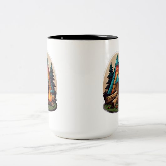 Kampvuur Plezier voor uw draden Tweekleurige Koffiemok (Center)