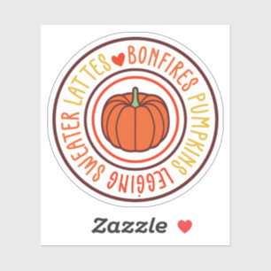 Kampvuur Pompoenen Broek Trui Koffie Herfst Sticker