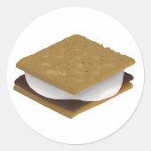 Kampvuur Smores Ronde Sticker (Voorkant)