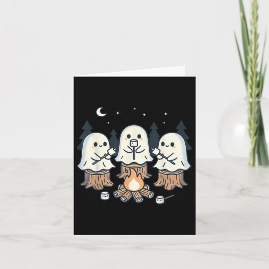Kampvuur Spooky Marshmallow Halloween Bonfir Kaart (Voorkant)