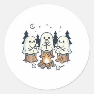 Kampvuur Spooky Marshmallow Halloween Bonfir Ronde Sticker