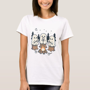 Kampvuur Spooky Marshmallow Halloween Bonfir T-shirt