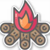 kampvuur sticker (Voorkant)