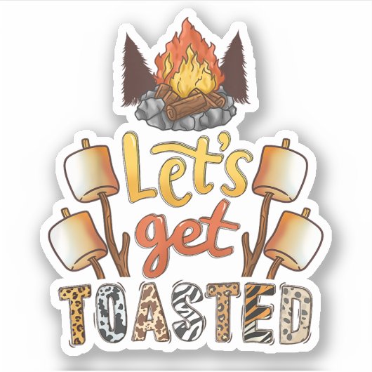 kampvuur sticker (Voorkant)