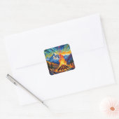 kampvuur-sticker vierkante sticker (Envelop)