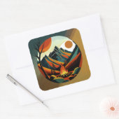 kampvuur-sticker vierkante sticker (Envelop)