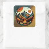 kampvuur-sticker vierkante sticker (Tas)