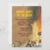 Kampvuur Strand Schelpen Buitenfeest Kaart (Voorkant)