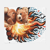 Kampvuur Teddybeer Fleece Deken (Voorkant (Horizontaal))
