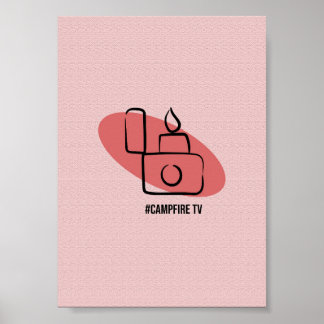 Kampvuur TV-aansteker - Minimalistisch kamperen en Poster